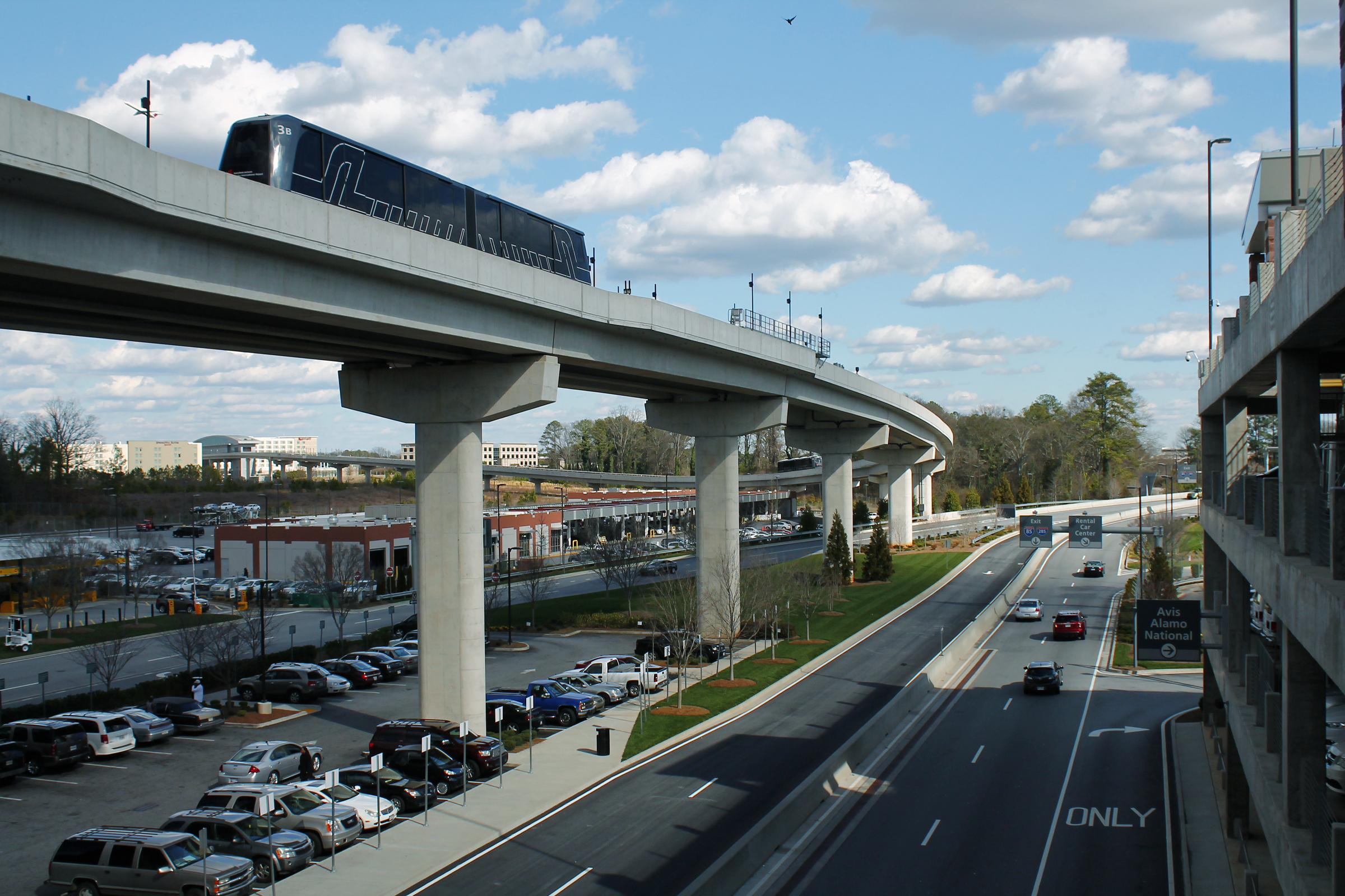 ATL Rental Car Center garages and SkyTrain
